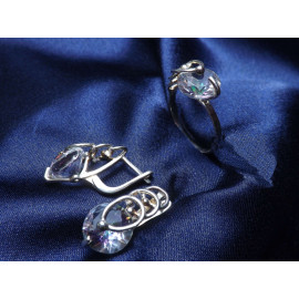 Гарнитур Серебряное Кольцо 15270 / Серебряные Серьги 25270