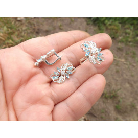 Гарнитур Серебряное Кольцо 15282 / Серебряные Серьги 25282