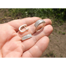 Гарнитур Серебряное Кольцо 15295 / Серебряные Серьги 25295