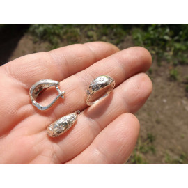 Гарнитур Серебряное Кольцо 15297 / Серебряные Серьги 25297