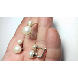 Гарнитур Серебряное Кольцо 15308 / Серебряные Серьги 25308