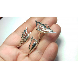 Гарнитур Серебряное Кольцо 15312 / Серебряные Серьги 25312