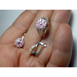 Гарнитур Серебряное Кольцо 15324 / Серебряные Серьги 25324