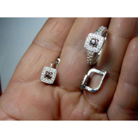 Гарнитур Серебряное Кольцо 15329 / Серебряные Серьги 25329