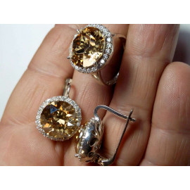 Гарнитур Серебряное Кольцо 15340 / Серебряные Серьги 25340