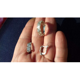 Гарнитур Серебряное Кольцо 15343 / Серебряные Серьги 25343