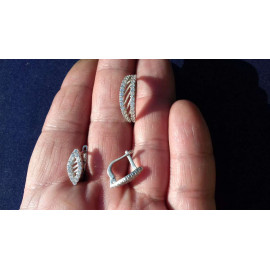 Гарнитур Серебряное Кольцо 15345 / Серебряные Серьги 25345