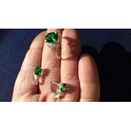 Гарнитур Серебряное Кольцо 15346 / Серебряные Серьги 25346