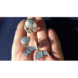 Гарнитур Серебряное Кольцо 15349 / Серебряные Серьги 25349