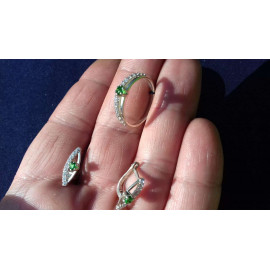 Гарнитур Серебряное Кольцо 15350 / Серебряные Серьги 25350