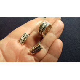 Гарнитур Серебряное Кольцо 15357 / Серебряные Серьги 25357