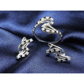 Гарнитур Серебряное Кольцо 15370 / Серебряные Серьги 25370