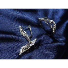 Гарнитур Серебряное Кольцо 15376 / Серебряные Серьги 25376