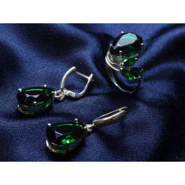 Гарнитур Серебряное Кольцо 15384 / Серебряные Серьги 25384