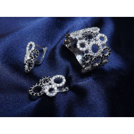 Гарнитур Серебряное Кольцо 15397 / Серебряные Серьги 25397