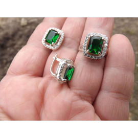 Гарнитур Серебряное Кольцо 15406 / Серебряные Серьги 25406