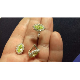 Гарнитур Серебряное Кольцо 15411 / Серебряные Серьги 25411