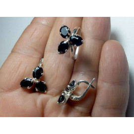 Гарнитур Серебряное Кольцо 15413 / Серебряные Серьги 25413