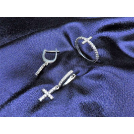 Гарнитур Серебряное Кольцо 15466 / Серебряные Серьги 25466