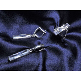 Гарнитур Серебряное Кольцо 15476 / Серебряные Серьги 25476