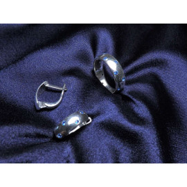 Гарнитур Серебряное Кольцо 15477 / Серебряные Серьги 25477